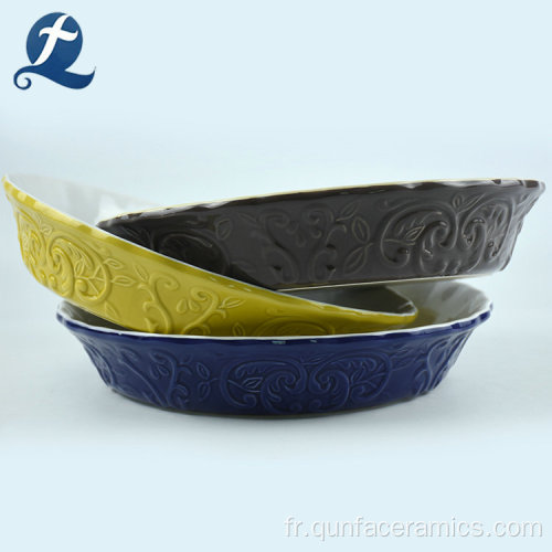 New Style Design Colorful Bakeware Ceramic Pie Pan